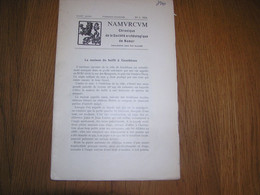 NAMVRCVM Namurcum N° 3 1958 Régionalisme Namur Maison Du Bailli Gembloux Histoire - Belgique