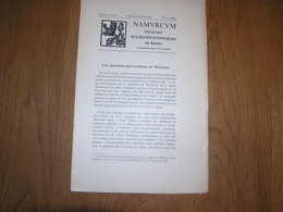 NAMVRCVM Namurcum N° 1 1959 Régionalisme Namur Panneaux Pré Eyckiens Walcourt Sorcière Autel Baillonville Eglise - Belgique