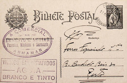 1931 Inteiro Postal Tipo «Ceres» 25 R. Preto Enviado De Armamar Para O Porto - Postal Stationery