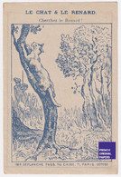 Chromo Gravure Image Devinette Chicorée Candeliez Imp. Deplanche Sainte Olle Lez Cambrai 1890 Chat Et Renard Fable 47-12 - Té & Café