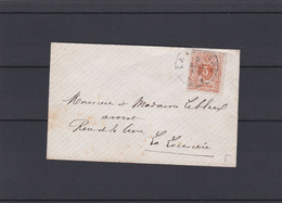 N° 28 / Enveloppe  De La Louviere Tarif Imprime Carte De Visite - 1869-1888 Liggende Leeuw