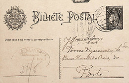 1930 Inteiro Postal Tipo «Ceres» 25 R. Preto Enviado De Castanheiro Do Norte (Carrazeda De Ansiães) Para O Porto - Postal Stationery
