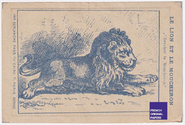 Chromo Gravure Image Devinette Chicorée Candeliez Imp. Deplanche Sainte Olle Lez Cambrai 1890 Lion Moucheron 47-16 - Té & Café