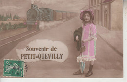 Souvenir De PETIT QUEVILLY - Fillette Train Gare  PRIX FIXE - Le Petit-Quevilly