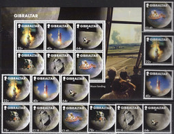 50 Year Apollo 11 NASA 2019 Gibraltar 1923/8,ZD+Bl.139 ** 62€ Mond-Landung Bloque Blocs Space S/s Sheets Bf Britain - Verenigde Staten