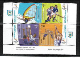 ARGENTINA - Año 2000 - JJOO SYDNEY 2000 SELLOS EN CUADRO - Unused Stamps