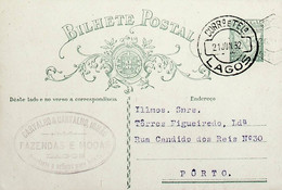 1932 Inteiro Postal Tipo «Lusíadas» 25 R. Verde Enviado De Lagos Para O Porto - Ganzsachen