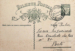 1932 Inteiro Postal Tipo «Lusíadas» 25 R. Verde Enviado De Ílhavo Para O Porto - Postal Stationery