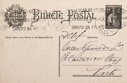 1931 Inteiro Postal Tipo «Ceres» 25 R. Preto Enviado De Paião (Figueira Da Foz) Para O Porto - Postal Stationery