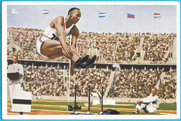 JESSE OWENS (USA) - Olympic Games 1936 Berlin * GOLD - LONG JUMP * Original Old Card * Athletics Athletisme Atletica - Trading-Karten