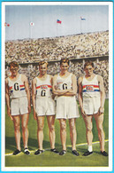 GREAT BRITAIN (Wolff Rampling Roberts Brown) Olympic Games 1936 Berlin * GOLD - 4x400 METRES RELAY * Old Card Athletics - Trading-Karten