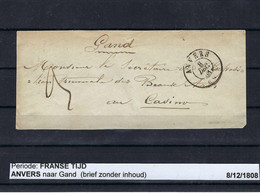 VOORLOPER (zonder Inhoud) 08/12/1808 Van Anvers Naar Gand Ung - 1794-1814 (French Period)