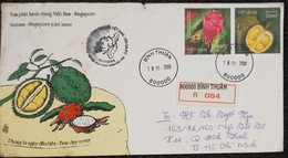FDC Vietnam Viet Nam Registered Cover With Full Set Of Fruit Stamps Joined Issue With Singapore 2008 / 02 Photo - Vietnam