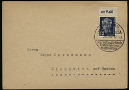 S6983 - DDR 12 Pfg Pick Oberrand Auf Postkarte : Gebraucht Mit Sonderstempel Textil Mühlau 1950 - Covers & Documents