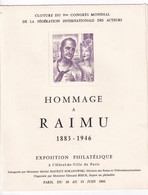 Marseille Acteurs - Hommage à Raimu - Exposition Philatélique  - Tirage Limité  E. O. N° 261/299  2 Gravures De DECARIS - Filatelistische Tentoonstellingen