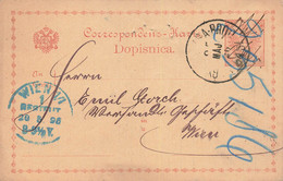 GA Ganzsache Österreich Correspondenz Karte Dopisnica 1896 +  Zudruck - Cartas