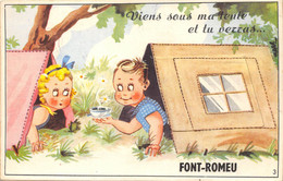 66-FONT-ROMEU- CARTE A SYSTEME DEPLIANTE- VIENS SOUS MA TENTE ET TU VERRAS FONT-TOMEU - Andere & Zonder Classificatie