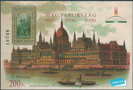 C1714 Hungary Building Parliament Stamp-on-Stamp Transport Shipping Celebration Millennium Memorial Sheet - Hojas Conmemorativas