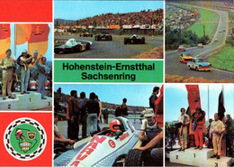 ! DDR Ansichtskarte Sachsenring Hohenstein-Ernstthal, Rennen, Rennwagen, Autos, Narva Reklame - Turismo