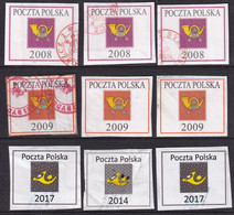 POLAND Parcel Labels X 9 - Plaatfouten & Curiosa