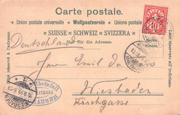 SUISSE - PICTURE POSTCARD 1899 RHEINFALL > WIESBADEN  /QE 12 - Cartas & Documentos