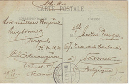 NOODSTEMPEL : ZK Van "H.M.B. Chateaugiron Naar "NAMUR-NAMEN / 1 /1.1.19 / C" (BELGIEN Geschrapt) - Fortune Cancels (1919)