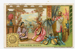 Asie. Chromo Amidon Rémy Moeurs Coutumes Chinoises, La Musique En Chine ( Exigez La Marque De Fabrique Tête De Lion - Autres