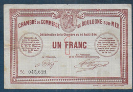 Chambre De Commerce De BOULOGNE SUR MER -  1 Franc - Pirot N° 4 - Chambre De Commerce