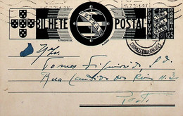 1935 Inteiro Postal Tipo «Tudo Pela Nação» De 25 C. Azul Enviado De Carrazeda De Anciães Para O Porto - Ganzsachen