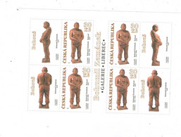 Czech Republic 2021 - Sculpture By B.Zemanek, Block With  4  Stamps And 4 Cupons, MNH - Sculpture