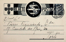 1936 Inteiro Postal Tipo «Tudo Pela Nação» De 25 C. Azul Enviado Da Póvoa Do Lanhoso Para O Porto - Entiers Postaux