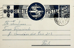 1936 Inteiro Postal Tipo «Tudo Pela Nação» De 25 C. Azul Enviado Da Palhaça (Oliveira Do Bairro) Para O Porto - Ganzsachen
