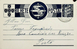 1936 Inteiro Postal Tipo «Tudo Pela Nação» De 25 C. Azul Enviado De Soalhães (Marco De Canavezes) Para O Porto - Entiers Postaux