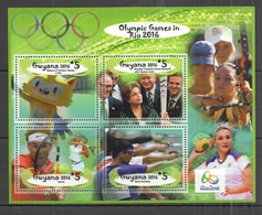 Olympische Spelen 2016 , Guyana - Blok  Postfris - Estate 2016: Rio De Janeiro