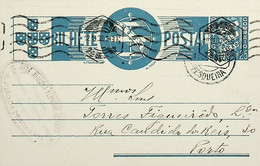 1936 Inteiro Postal Tipo «Tudo Pela Nação» De 25 C. Azul Enviado De São João Da Pesqueira Para O Porto - Postal Stationery