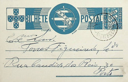 1936 Inteiro Postal Tipo «Tudo Pela Nação» De 25 C. Azul Enviado De Ribalonga (Alijó) Para O Porto - Entiers Postaux