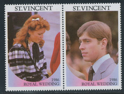 ST. VINCENT 1986 Wedding Prince Andrew & Sarah Ferguson VARIETY MISSING VALUES - St.Vincent (1979-...)