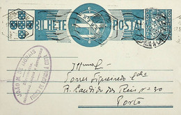 1936 Inteiro Postal Tipo «Tudo Pela Nação» De 25 C. Azul Enviado De Freixo De Espada à Cinta Para O Porto - Entiers Postaux