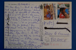 N10 POLYNESIE BELLE CARTE 1987  BORA BORA  POUR LE VESINET FRANCE + AFFRANCHISSEMENT PLAISANT - Briefe U. Dokumente