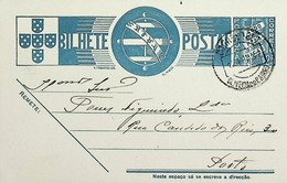 1937 Inteiro Postal Tipo «Tudo Pela Nação» De 25 C. Azul Enviado De Oliveira Do Bairro Para O Porto - Ganzsachen