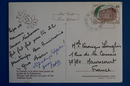 N10 POLYNESIE BELLE CARTE 1989 TAHITI POUR MAURECOURT FRANCE + AFFRANCHISSEMENT PLAISANT - Brieven En Documenten