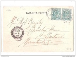 Used 1902 GB Stamps Postmark On Colombie Barranquilla Colombia Dos Non Divise CALLE DEL BANCO FLOHR PRICE & CO - Kolumbien