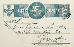 1939 Inteiro Postal Tipo «Tudo Pela Nação» De 25 C. Azul Enviado De Ponte Do Gove (Baião) Para O Porto - Entiers Postaux