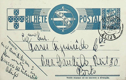 1937 Inteiro Postal Tipo «Tudo Pela Nação» De 25 C. Azul Enviado De Alijó Para O Porto - Postal Stationery