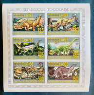 MiniSheet Complete Set Dinosaurs Togo 1994 Imperf. - Vor- U. Frühgeschichte