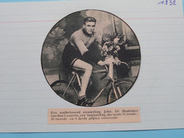 John De BEUKELAER Van Sint-LENAERTS, Veelbelovend Nieuweling : 1932 ( Zie Foto Voor Detail ) KRANTENARTIKEL ! - Cyclisme