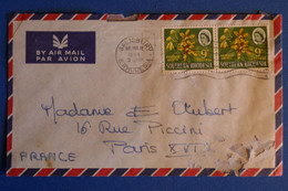 N11 RHODESIA SUD BELLE LETTRE 1964 PÄR AVION SALISBURY POUR PARIS XVI E FRANCE + PAIRE DE 3 T.P AFFRANCH PLAISANT - Southern Rhodesia (...-1964)