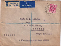 ANGLETERRE-LR BY AIR MAIL-TP OB- CAD BURY ST.B.O.E.C.3-du 9/7/1947 Pour La France - Zonder Classificatie