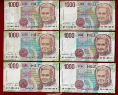 ITALY BANKNOTE - 6 USED NOTES 1000 LIRE F/VF (NT#03) - Otros & Sin Clasificación