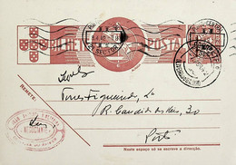 1942 Inteiro Postal Tipo «Tudo Pela Nação» De 30 C. Ocre-castanho Enviado De Oliveira Do Bairro Para O Porto - Postal Stationery